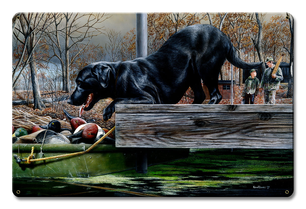 First Hunt, Featured Artists/Kevin Daniel Art, SATIN METAL SIGN , 12 X 18 Inches