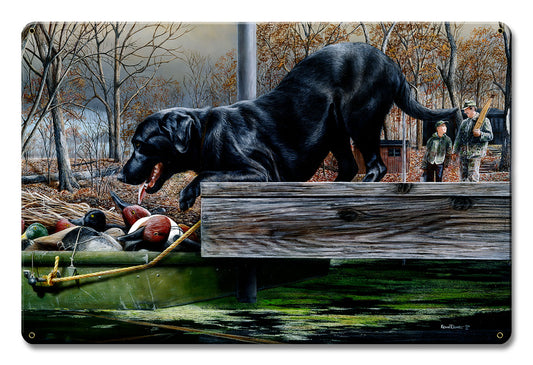 First Hunt, Featured Artists/Kevin Daniel Art, SATIN METAL SIGN , 12 X 18 Inches