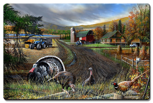 Deer And Blue Tractors, Featured Artists/Kevin Daniel Art, Satin, 16 X 24 Inches