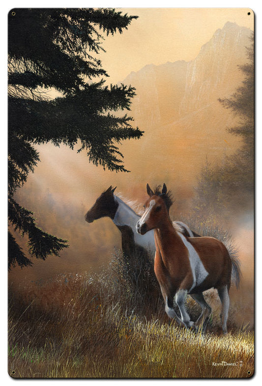 Horses Paint Runner, Featured Artists/Kevin Daniel Art, Satin, 24 X 36 Inches