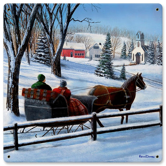 Winter Sleigh, Featured Artists/Kevin Daniel Art, Satin, 12 X 12 Inches