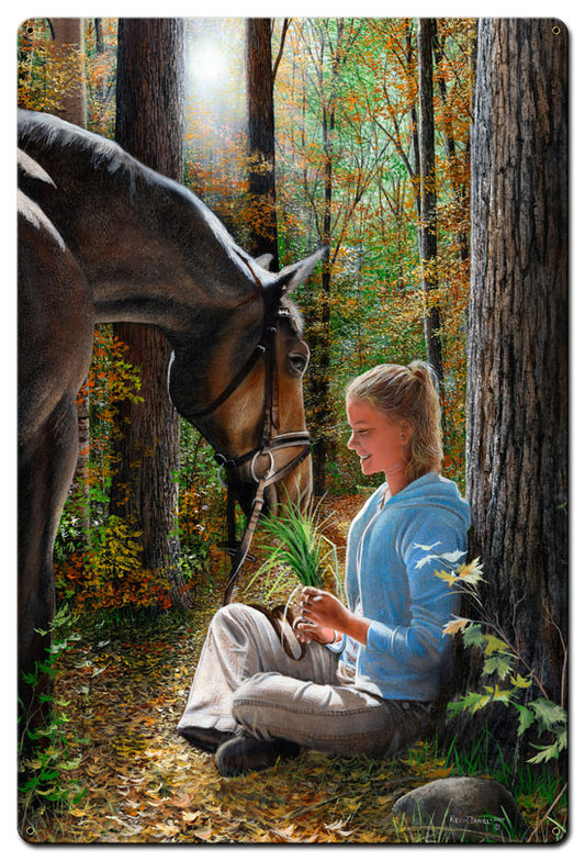 Time To Reflect With Horse, Featured Artists/Kevin Daniel Art, Satin, 24 X 36 Inches