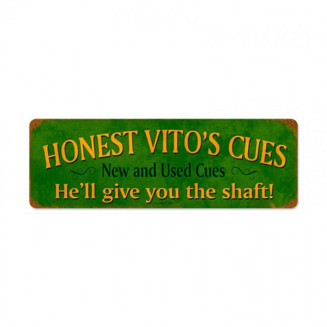 Honest Vito's, Sports and Recreation, Vintage Metal Sign, 8 X 24 Inches