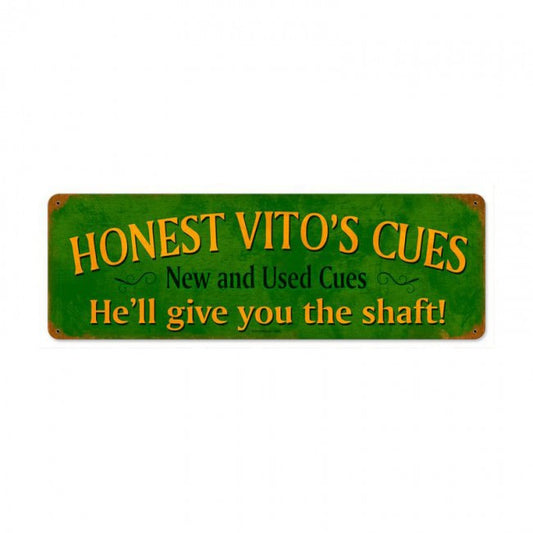 Honest Vito's, Sports and Recreation, Vintage Metal Sign, 8 X 24 Inches