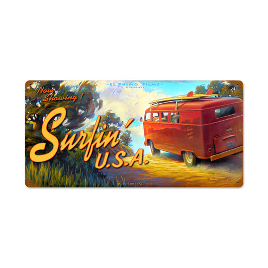 Surfing USA, Sports and Recreation, Metal Sign, 24 X 12 Inches