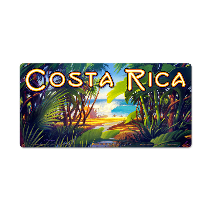 Costa Rica, Sports and Recreation, Metal Sign, 24 X 12 Inches