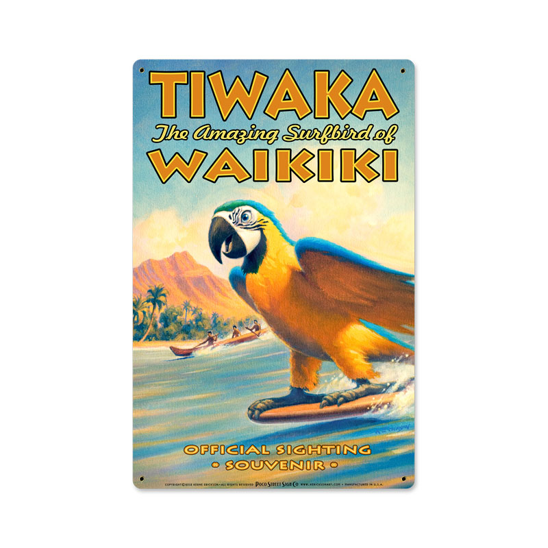 Surfbird, Sports and Recreation, Metal Sign, 12 X 18 Inches