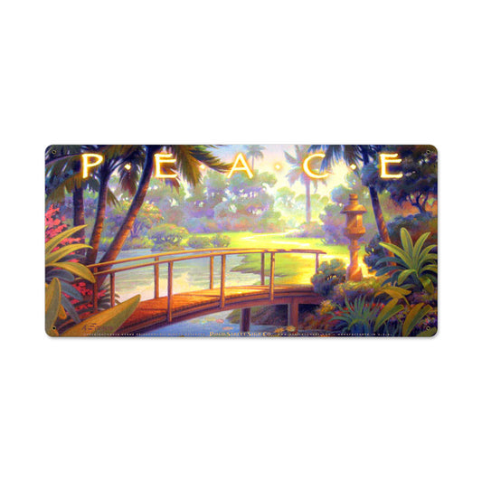 Peace, Sports and Recreation, Metal Sign, 24 X 12 Inches