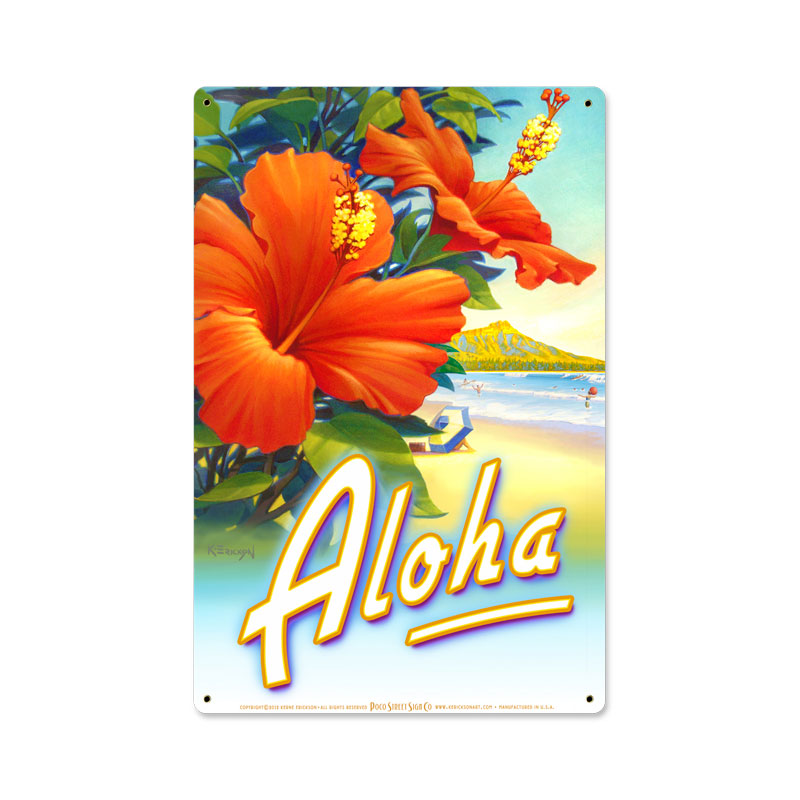 Aloha, Sports and Recreation, Metal Sign, 12 X 18 Inches