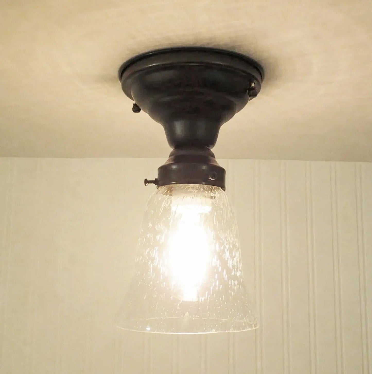 Seeded Glass Shade Flush Lighting
