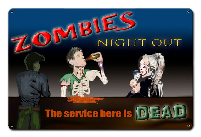 ZOMBIE BAR, Licensed Products/Kimberly Lueck, SATIN, 18 X 12 Inches