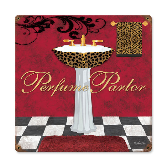 Perfume Parlor, Home and Garden, Vintage Metal Sign, 18 X 18 Inches