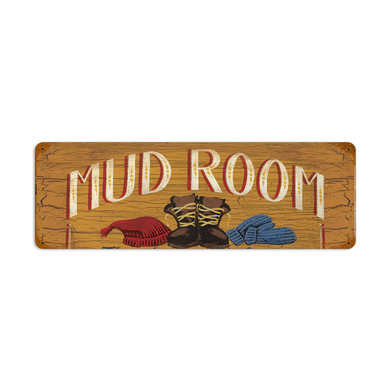 Mud Room, Home and Garden, Vintage Metal Sign, 24 X 12 Inches