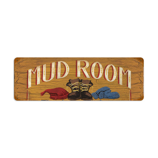 Mud Room, Home and Garden, Vintage Metal Sign, 24 X 12 Inches