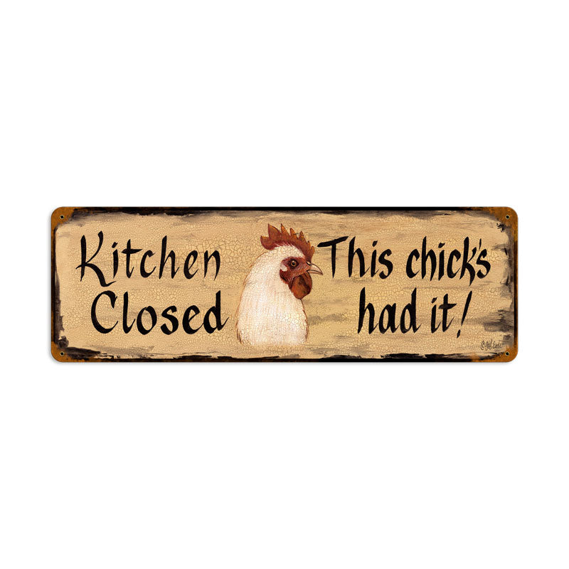 Kitchen Close, Home and Garden, Vintage Metal Sign, 24 X 8 Inches