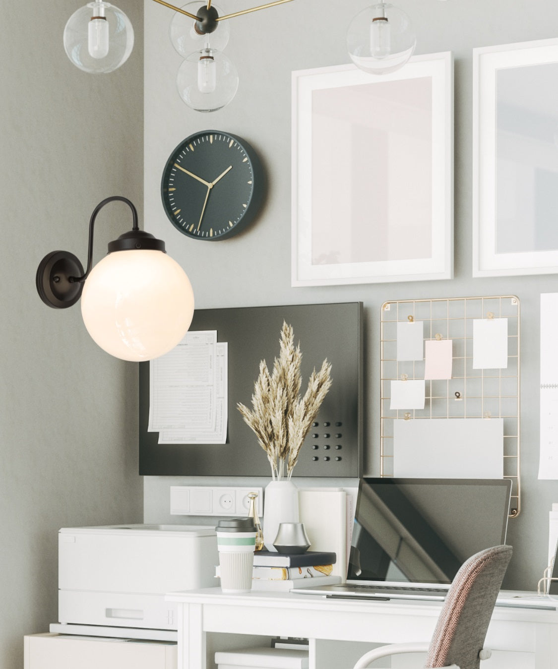 Large Modern Globe Wall Sconce