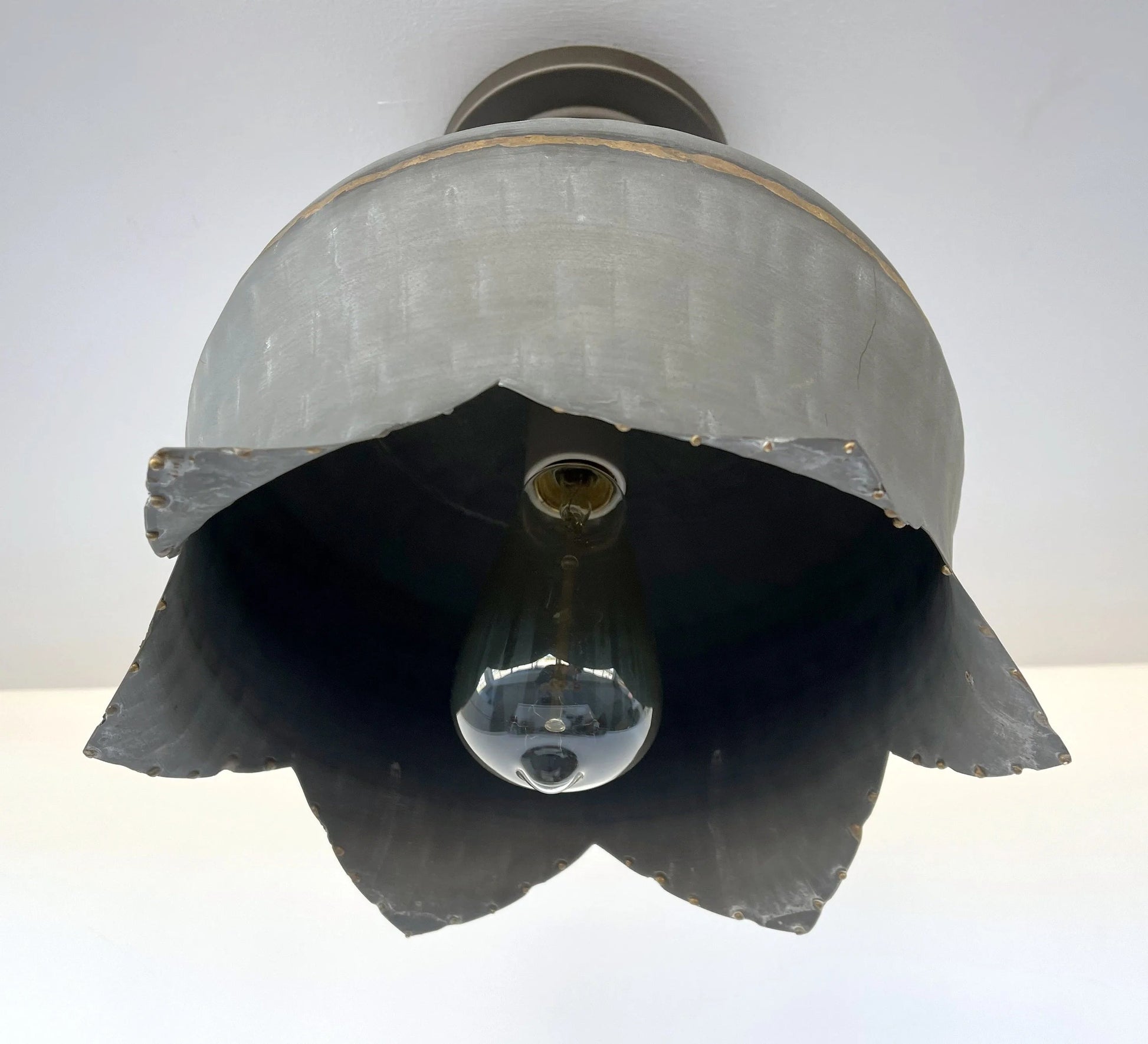 Large Lotus Galvanized Ceiling Light