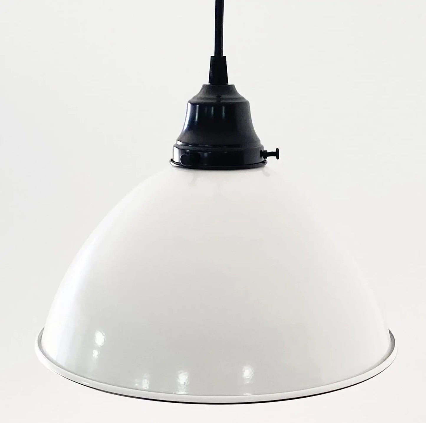 Large White Enamel Farmhouse Pendant Light