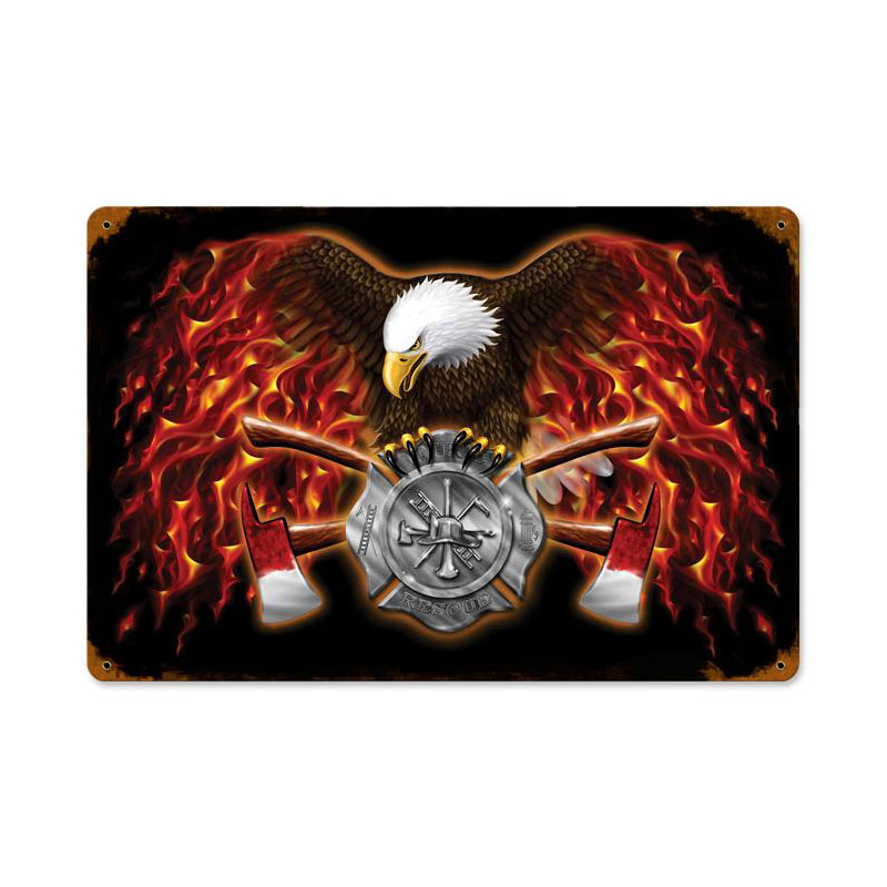 American Firefighter, Other, Vintage Metal Sign, 12 X 18 Inches