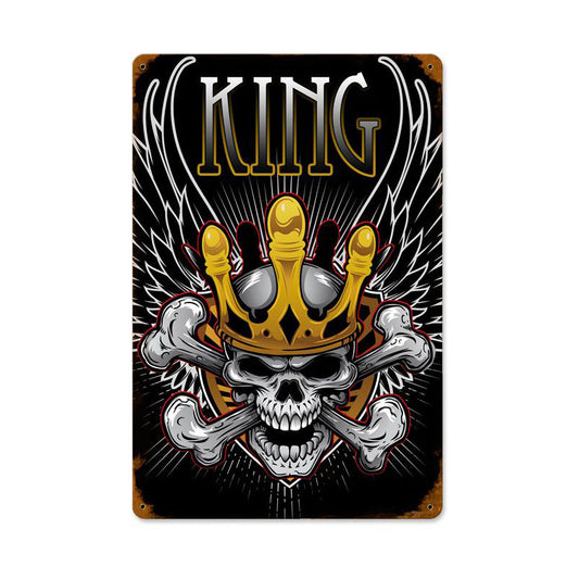 King Skull, Other, Vintage Metal Sign, 12 X 18 Inches