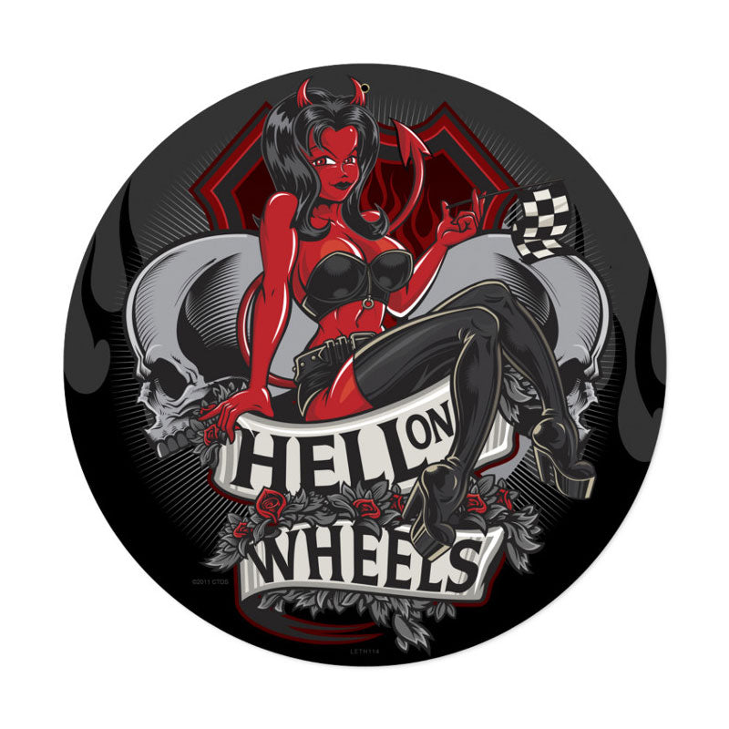 Hell on Wheels, Automotive, Round Metal Sign, 14 X 14 Inches