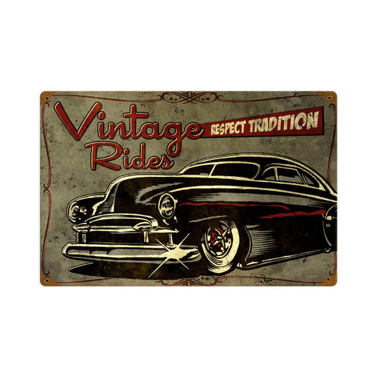 Respect Tradition, Automotive, Vintage Metal Sign, 12 X 18 Inches
