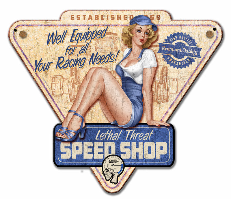 Speed Shop, , Custom Metal Shape, 14 X 12 Inches