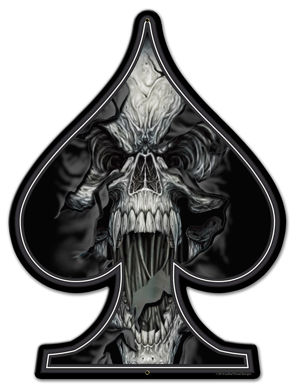 Spade Ripping Skull, , Custom Metal Shape, 18 X 24 Inches