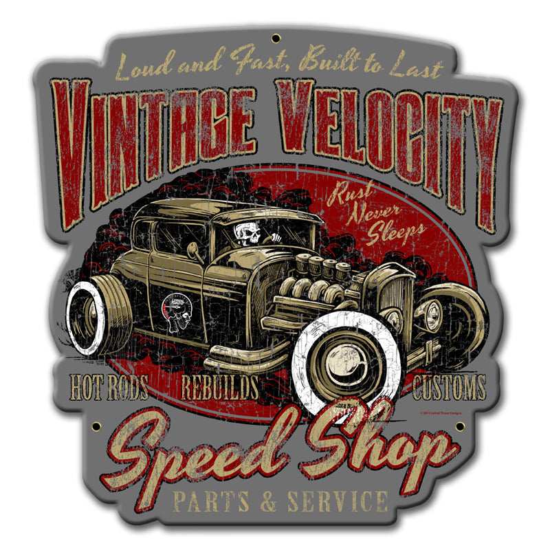 Vintage Velocity, , Custom Metal Shape, 15 X 16 Inches