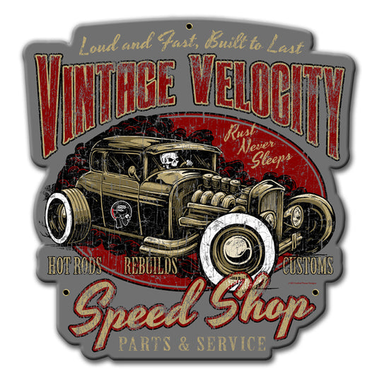 Vintage Velocity, , Custom Metal Shape, 15 X 16 Inches