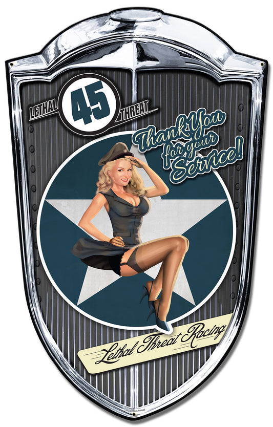 Grill Sign Bomber Babe, Featured Artists/Lethal Threat, Plasma, 24 X 36 Inches