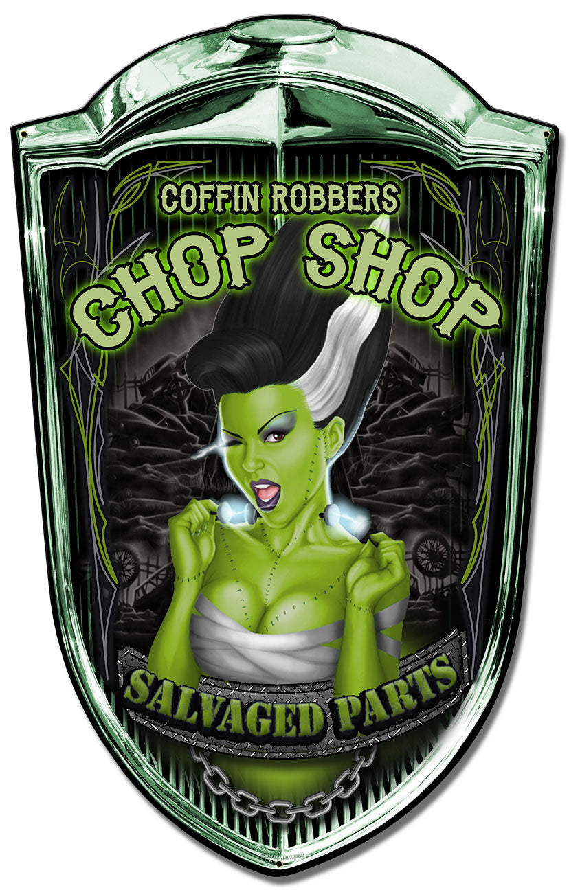Grill Sign Chop Shop Babe, Featured Artists/Lethal Threat, Plasma, 24 X 36 Inches