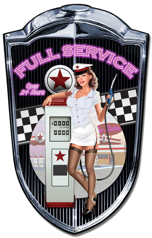 Grill Sign Gas Pinup, Featured Artists/Lethal Threat, Plasma, 24 X 36 Inches