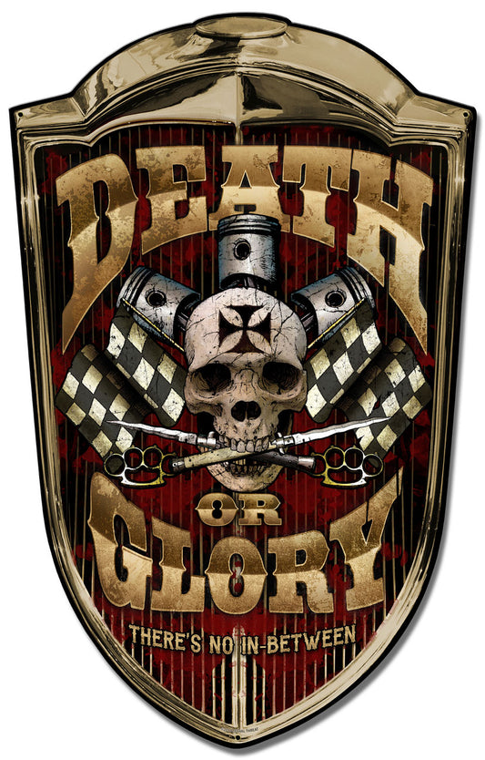 Grill Sign Death or Glory, Featured Artists/Lethal Threat, Plasma, 24 X 36 Inches