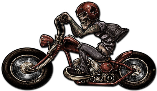 Skull Biker Left, Featured Artists/Lethal Threat, Plasma, 24 X 14 Inches