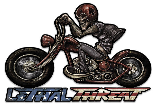 Motorcycle Skull Left, Featured Artists/Lethal Threat, Plasma, 24 X 16 Inches