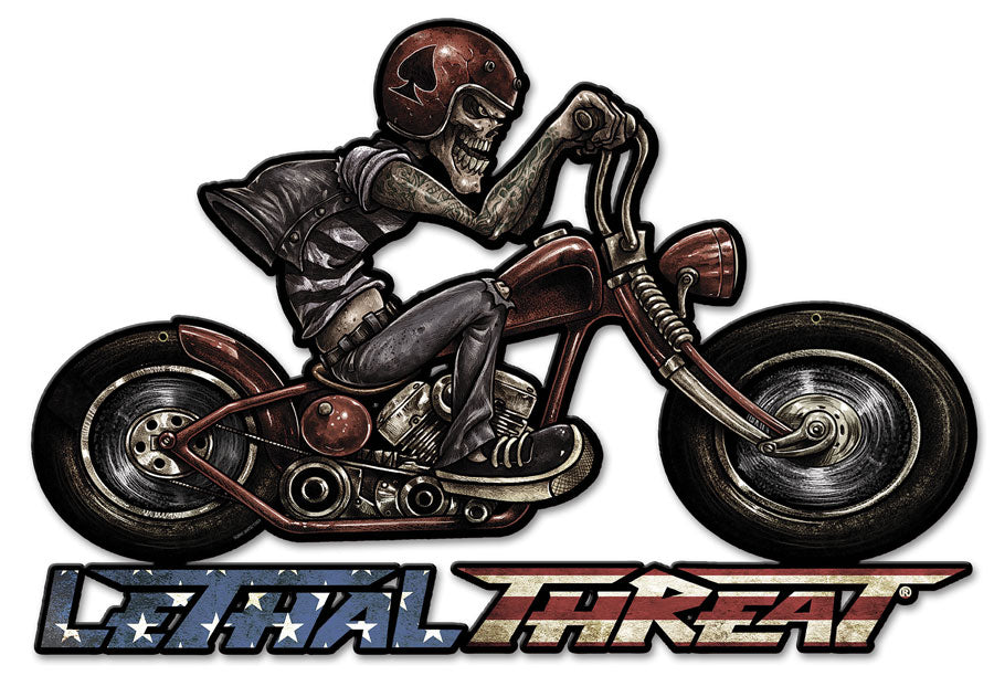 Motorcycle Skull Right, Featured Artists/Lethal Threat, Plasma, 24 X 16 Inches