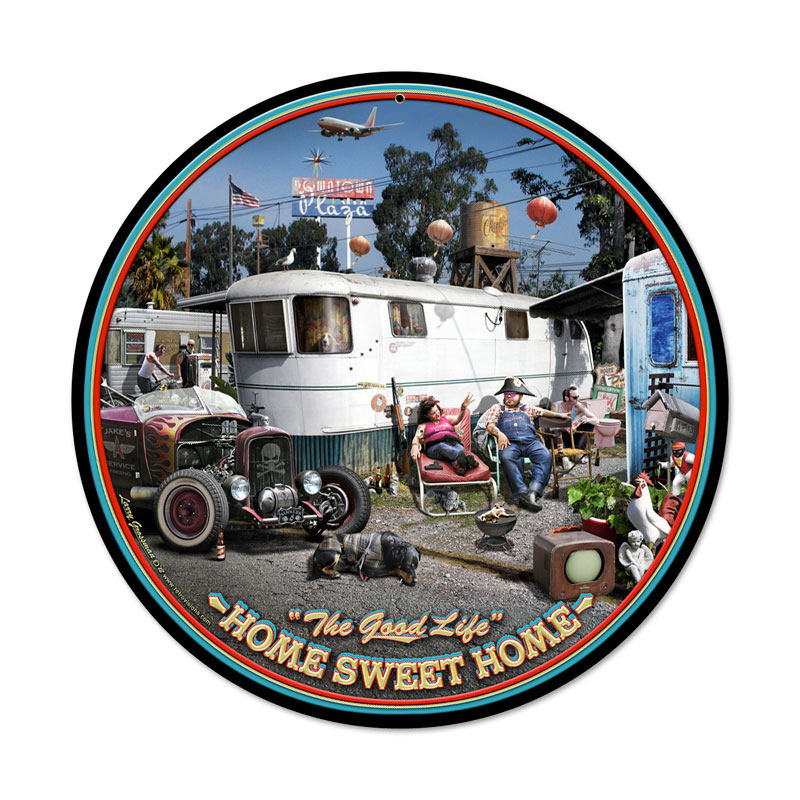 Good Life, Automotive, Round Metal Sign, 14 X 14 Inches