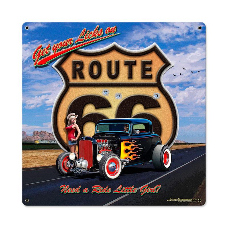 Get Your Licks, Automotive, Custom Metal Shape, 18 X 18 Inches