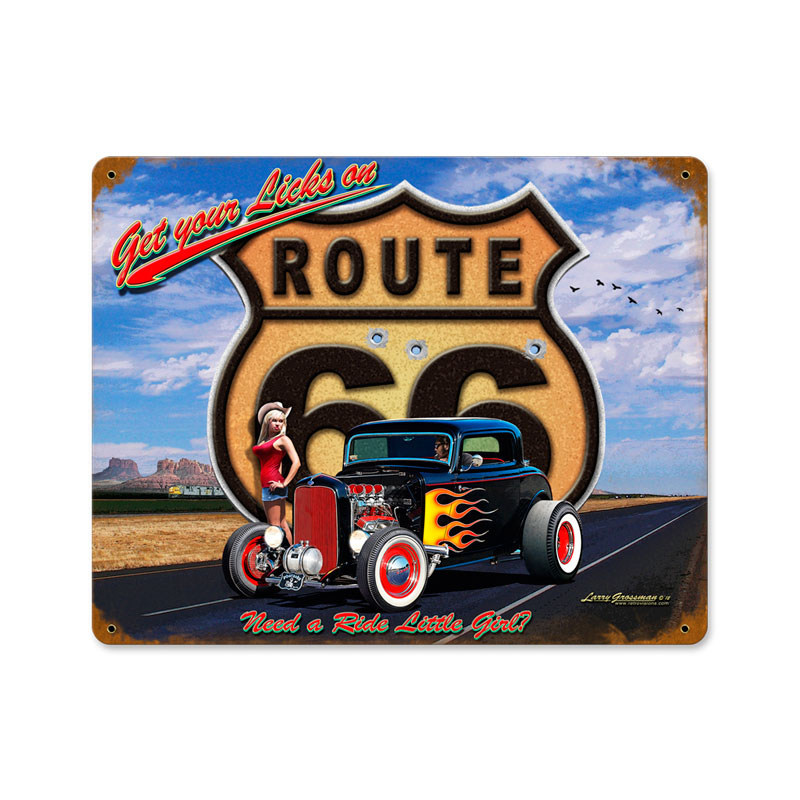Get Your Licks, Automotive, Vintage Metal Sign, 15 X 12 Inches