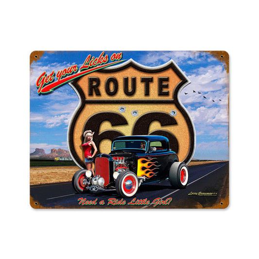Get Your Licks, Automotive, Vintage Metal Sign, 15 X 12 Inches