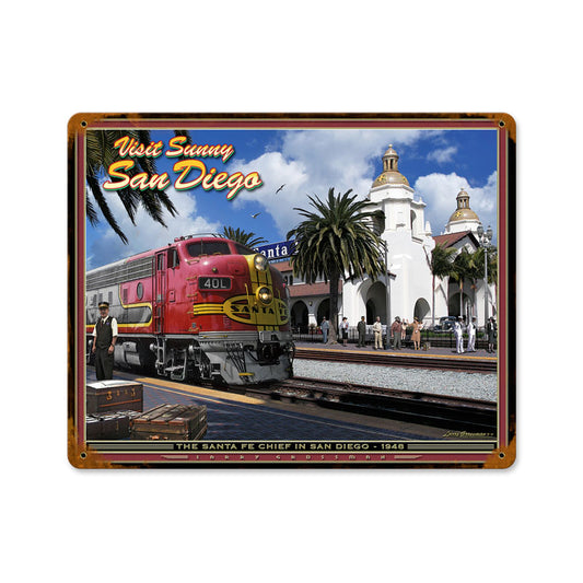 Super Chief San Diego, Home and Garden, Vintage Metal Sign, 15 X 12 Inches