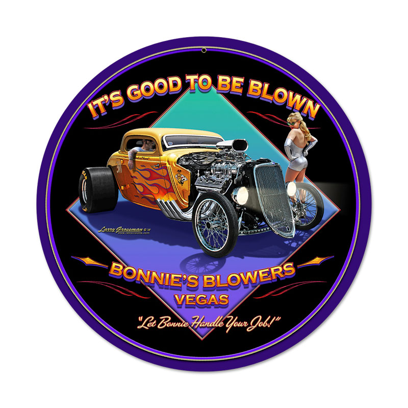 Good to be Blown, Automotive, Round Metal Sign, 14 X 14 Inches