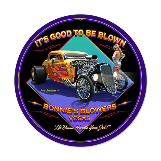 Good to be Blown, Automotive, Round Metal Sign, 14 X 14 Inches
