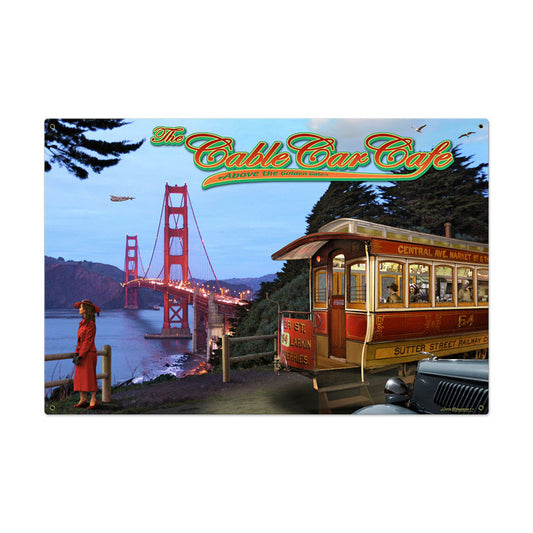 Cable Car, Metal Sign, Metal Sign, 36 X 24 Inches