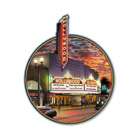 Hollywood Theater, Travel, Custom Metal Shape, 12 X 15 Inches