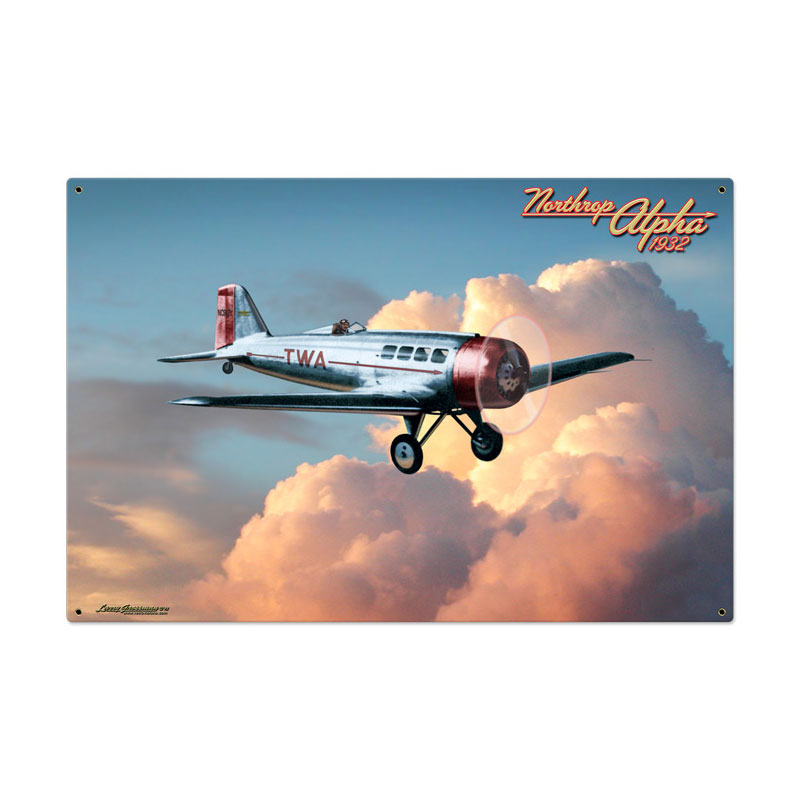 Northrop Alpha, Aviation, Metal Sign, 36 X 24 Inches