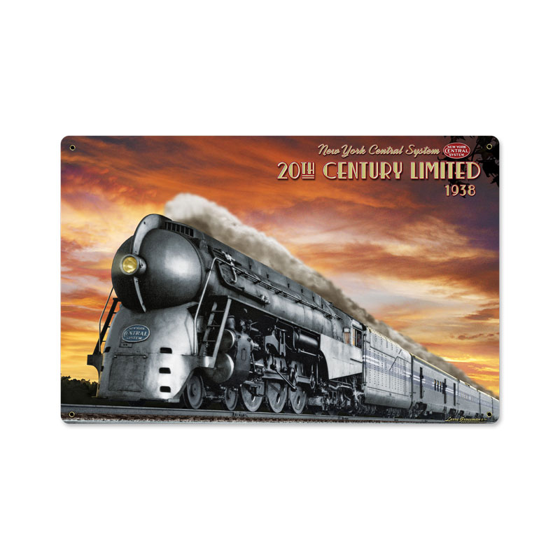 20th Century Limited, Metal Sign, Metal Sign, 18 X 12 Inches