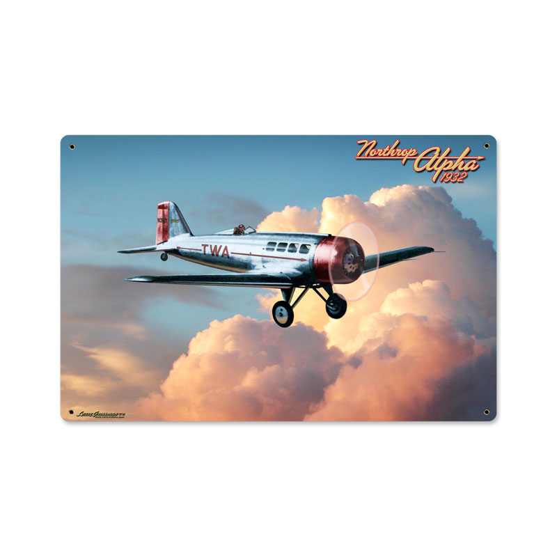 Northrop Alpha, Aviation, Metal Sign, 18 X 12 Inches