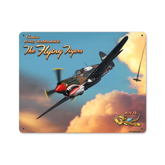 Flying Tiger, Aviation, Metal Sign, 15 X 12 Inches